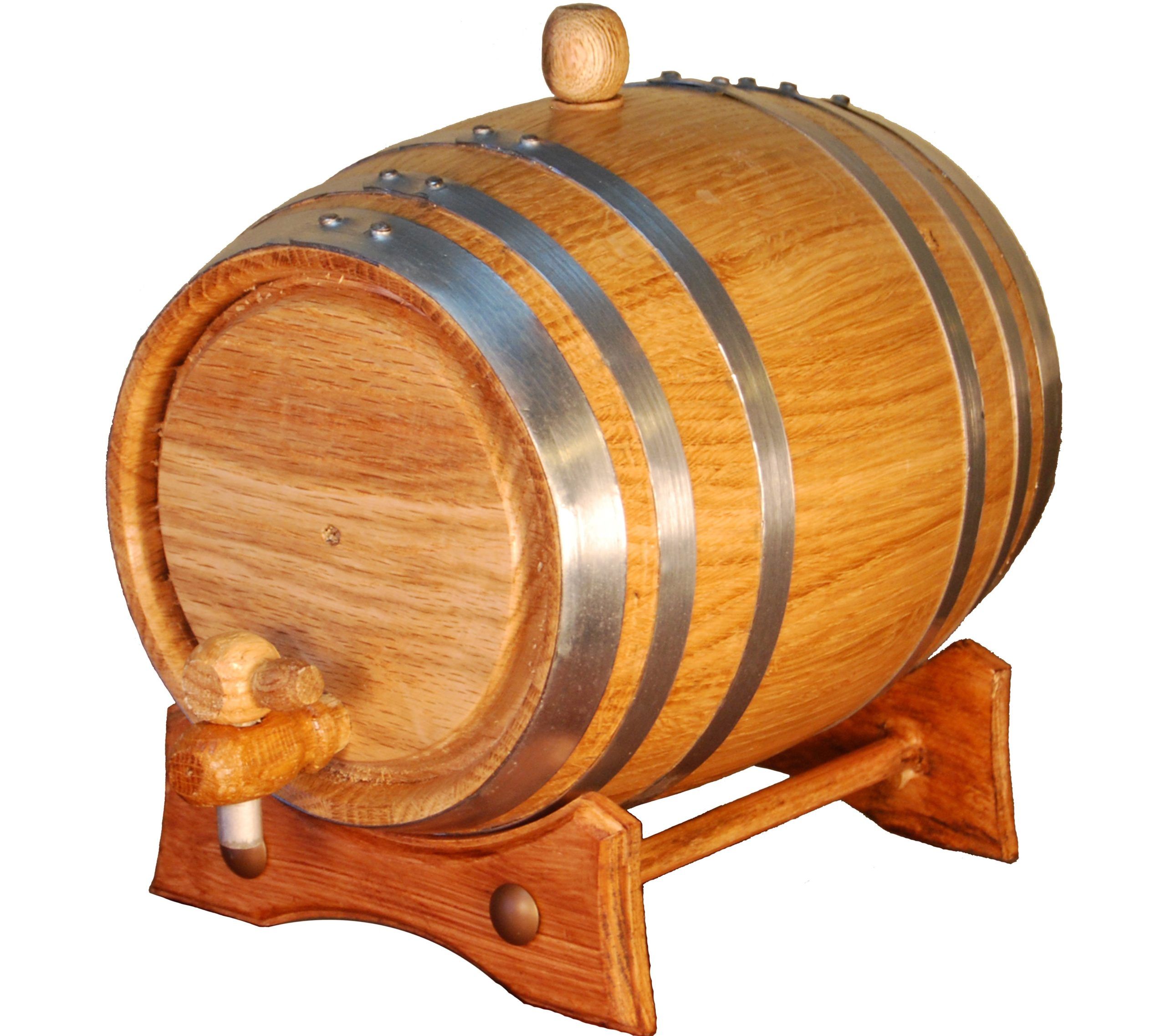 etc 270x180mm Barriles de Vino de Roble de 5L Barril de Madera Barril de Licor barriles de Vino barriles con Grifo de Madera y Soporte para Vino Whisky licores 
